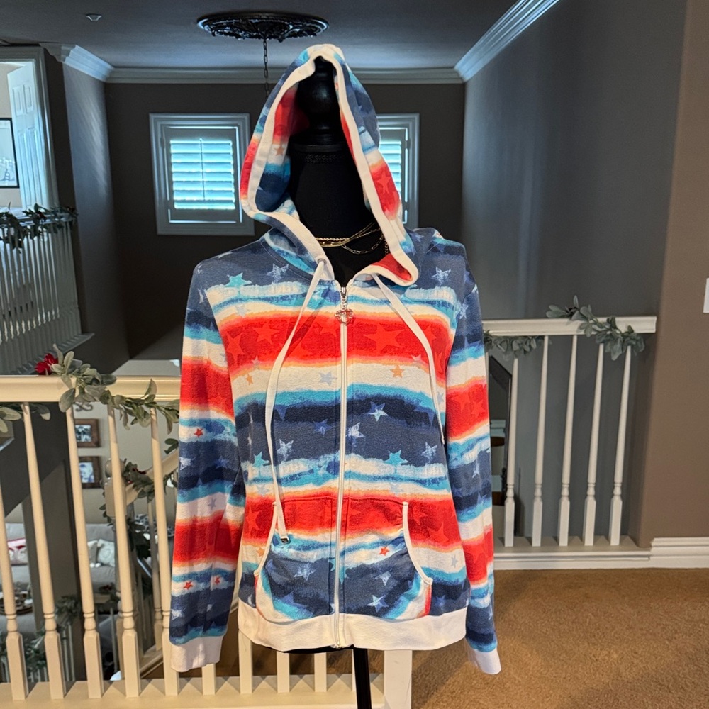 Juicy Couture Multicolor Stars & Stripes Zipper Hoodie